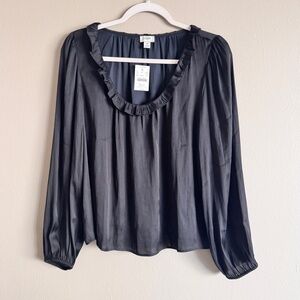 J. Crew—Elegant Black Ruffled Women's Top